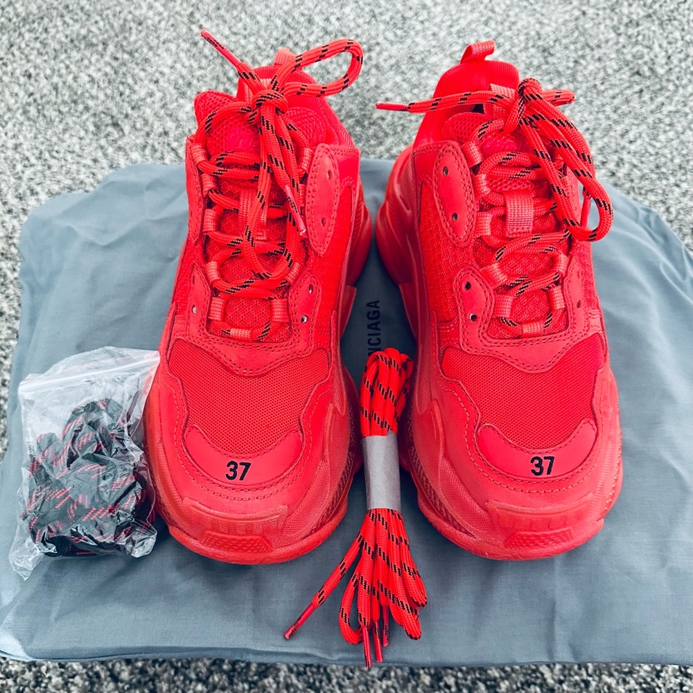 Red Balenciaga sneakers size 37 ( 7 usa)